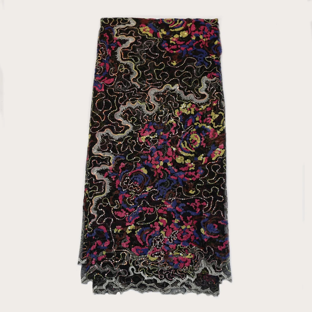 Высокое качество с пайетками африканская кружевная ткань последние нигерийские