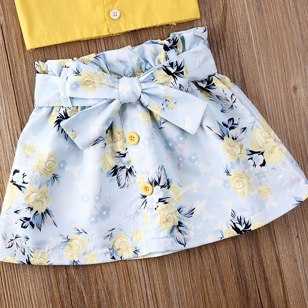 Женские комплекты одежды для маленьких девочек летний топ без рукавов футболка