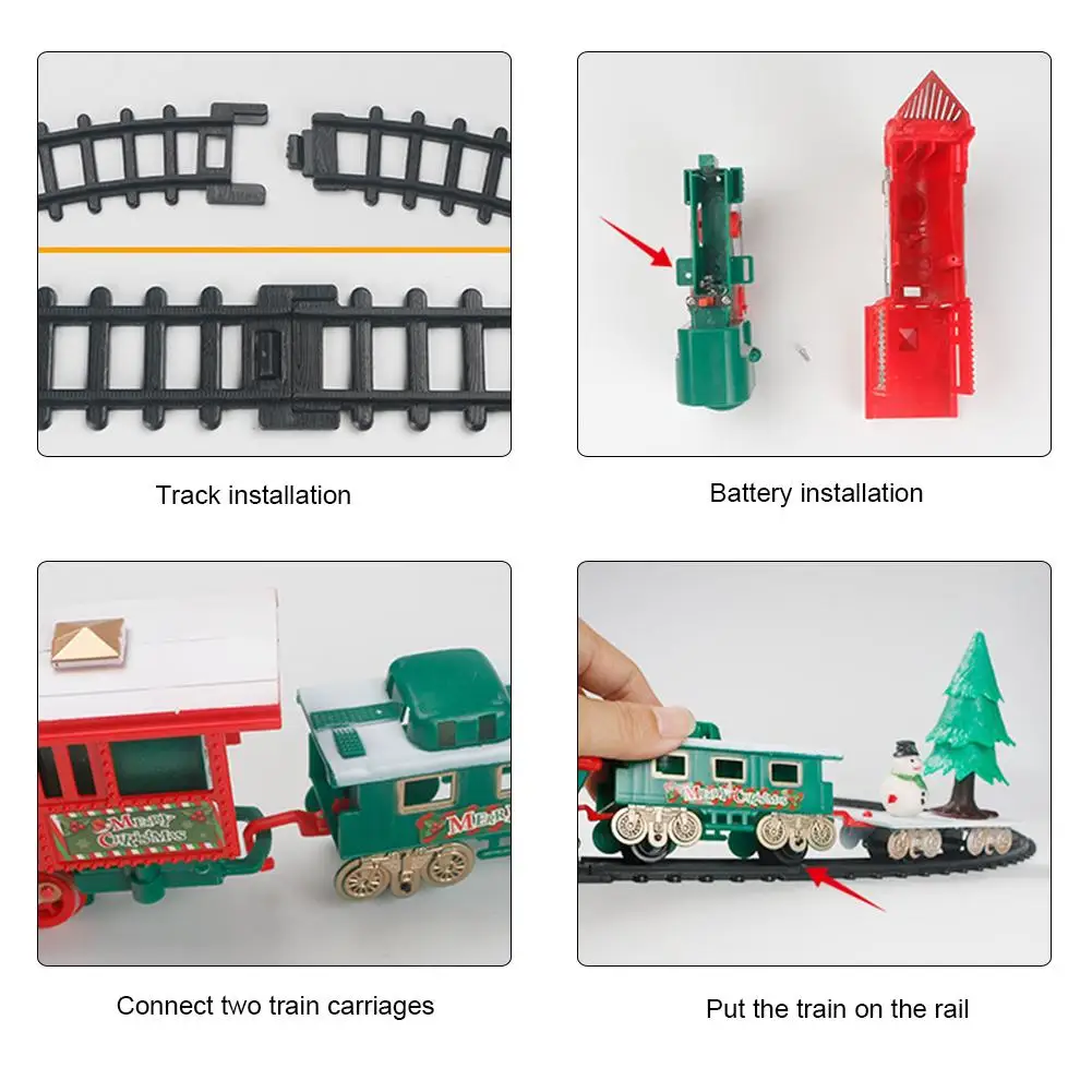 Детский Рождественский поезд наборы детский маленький трек игрушка