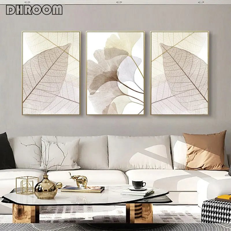 Минималистские принты листьев каркас Уютные теплые цвета ботаническая Картина