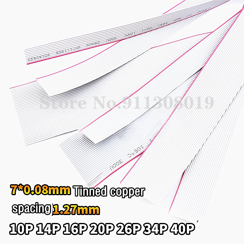 

Серый плоский кабель дисплей плоский кабель 10/14/16/20/26/34/40P FC плоский кабель медный провод 1,27 шаг