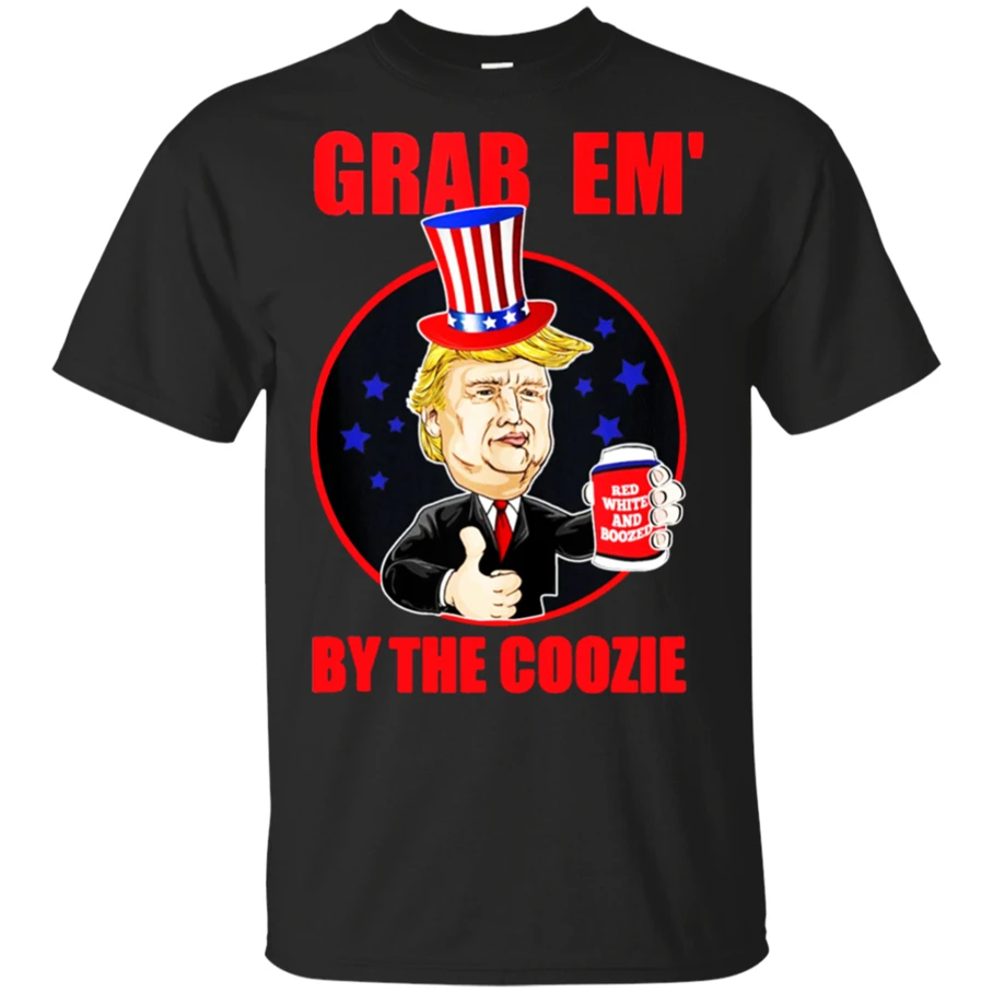 Grap Em' от Coozie Beer 4 июля Дональд Трамп забавная футболка Черная Мужская