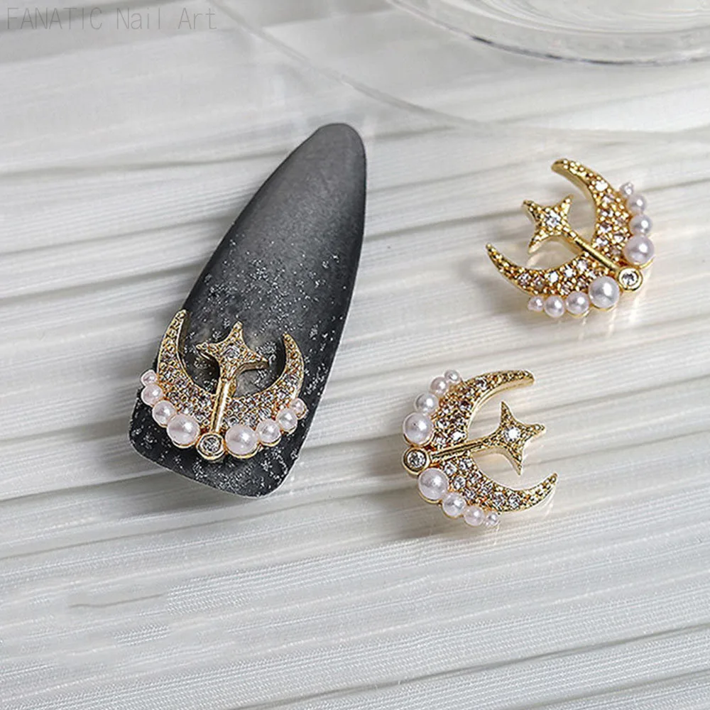 

10psc/set Nail Art Zircon Retro Pearl Diamond Nail Jewelry 3D Metal Manicure Nails DIY Accessories Nail Decoration