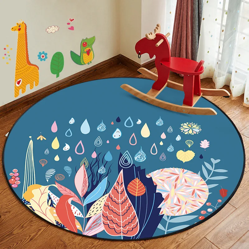 

Cartoon round carpet custom crystal plush hanging basket electric chair cushion living room modern minimalist children's bedroom