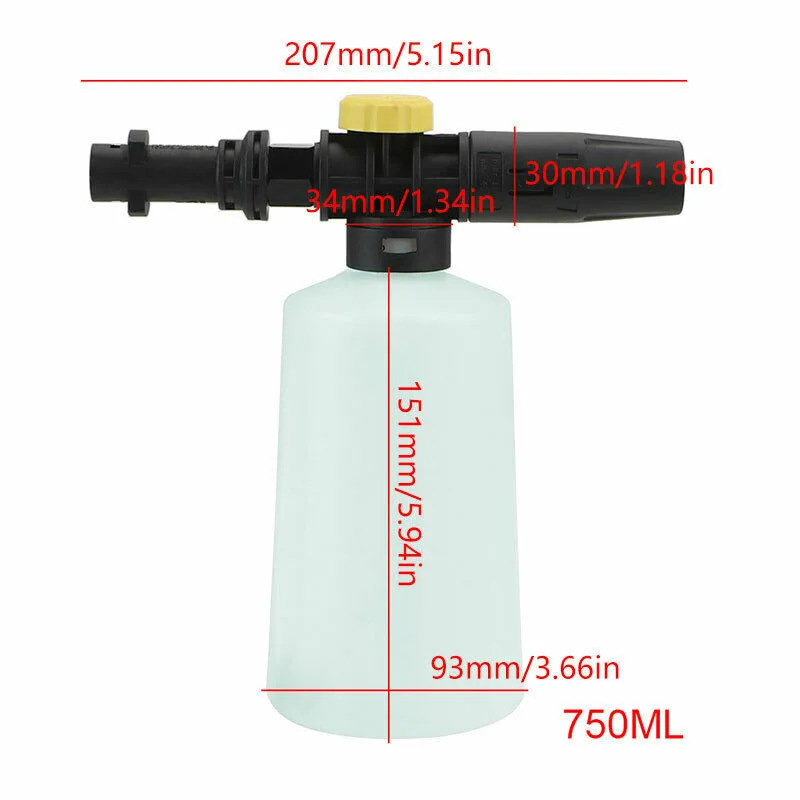

750mL Snow Foam Bottle Washer Bottle For Karcher K2-K7 Washer Watering Can Wide Mouth