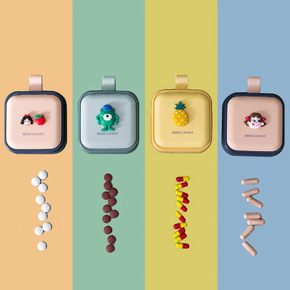 

The new portable sealed small pill box cartoon cute one week split medicine box large-capacity multi-cell portable pills