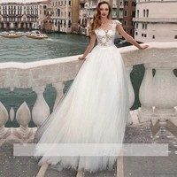 sexy v neck wedding dress 2021 for summer elegant lace appliques ivory organza buttons design ball gown for bride floor length
