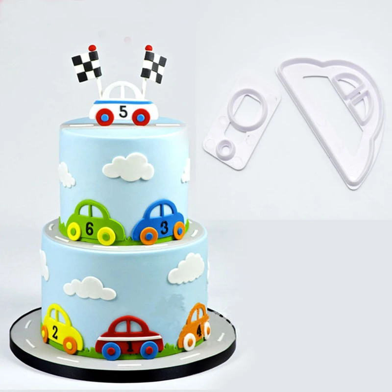 2 шт. 3D без рамки с изображением маленькой машины Форма Пластик Fondant (сахарная)