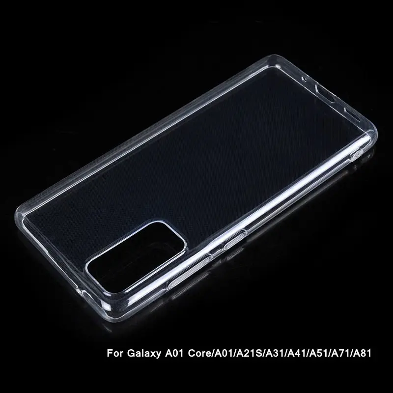 

Модные противоударные прозрачные телефонные чехлы из мягкого ТПУ для Samsung Galaxy A01 Core A21 A31 A41 A51 A71 A81, 50 шт., 1 мм, защитный чехол