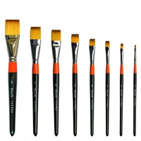 1pc high quality taklon hair wooden handle 113flat watercolor acrylic artist paint filbert art supplies brush
