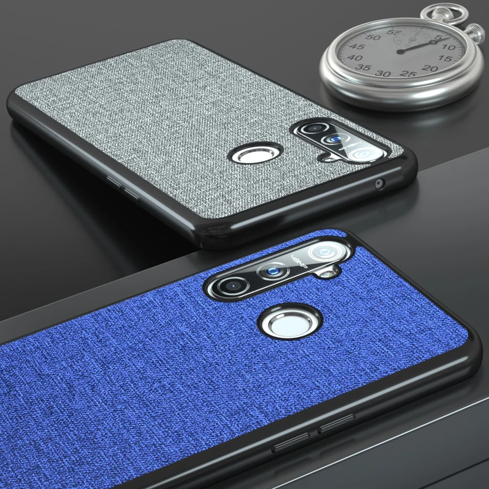 Тканевый текстурный чехол для Realme 5 Pro мягкий силиконовый Ультратонкий Чехол Funda |