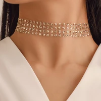 shiny sequins mesh choker necklace women fashion jewelry sexy neck collars invisible clavicle chain girls bar punk gothic choker