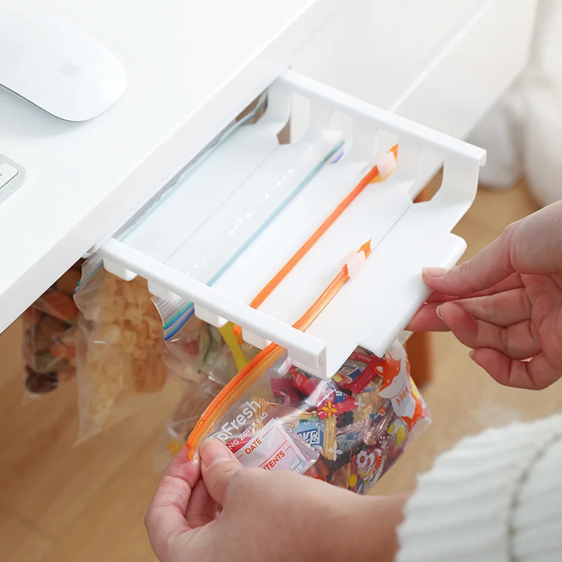 refrigerator food sealed bag storage rack cabinet miscellaneous grain sealed bag storage rack hanging drawer rack kitchen tools free global shipping