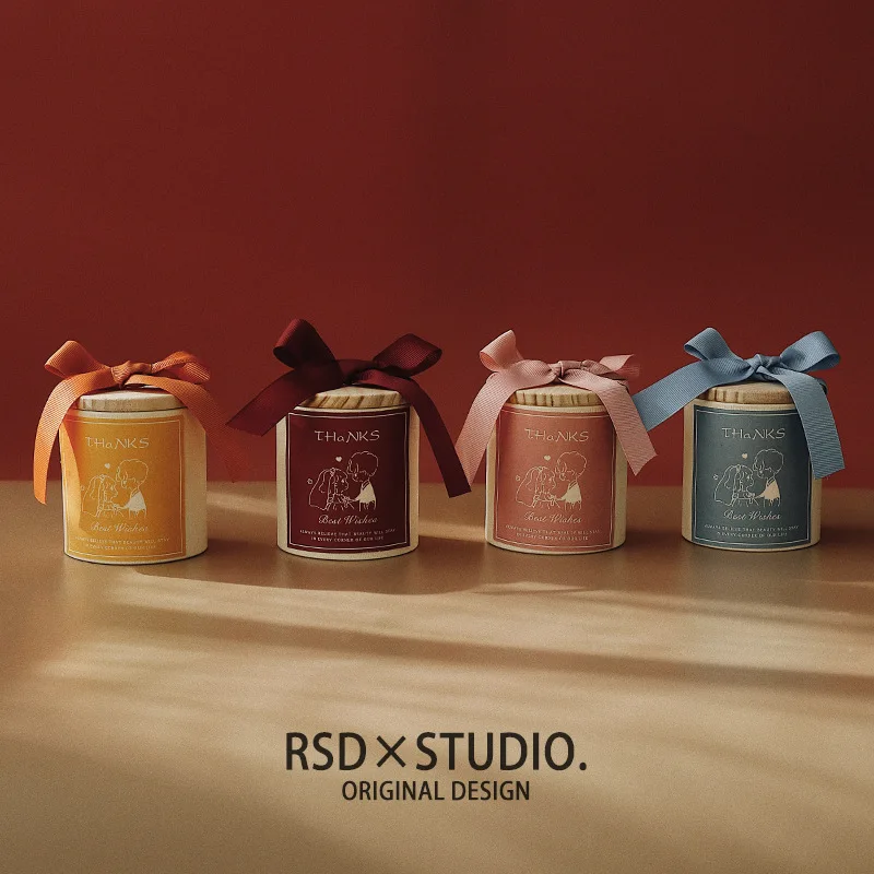 

Creative Wedding Candy Box Retro Wedding Candy Packaging Box Ins Wooden Lid Wedding Candy Jar Engagement Holiday Party Gift Box