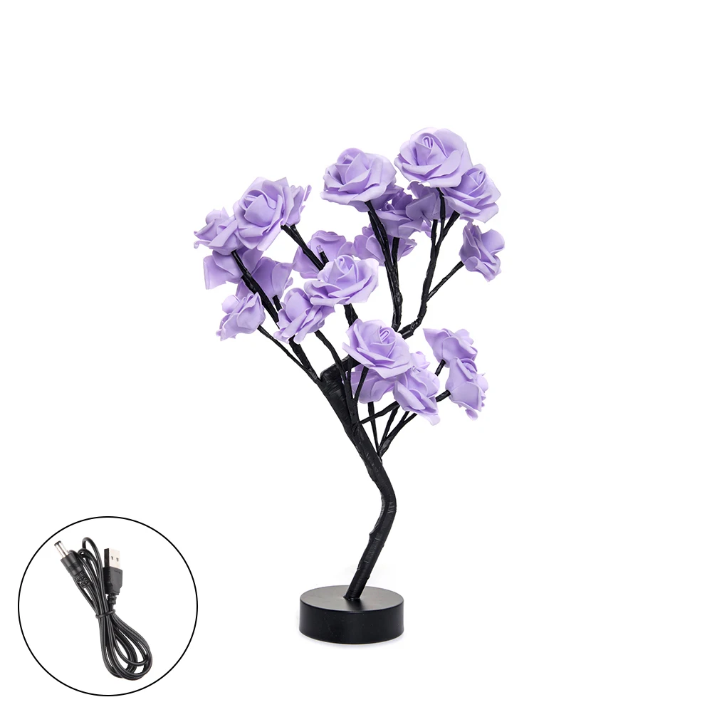 

1Pc Rose Shape Night Light Beautiful Rose Shape USB Lamp for LED Light Parties Christmas Wedding Decor Versatile Decorative Lamp