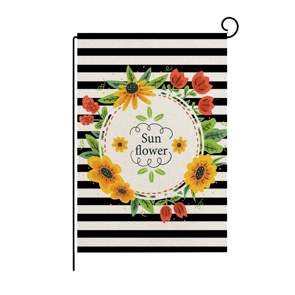 Вертикальный двухсторонний Садовый флаг в виде подсолнуха весна лето фермерский