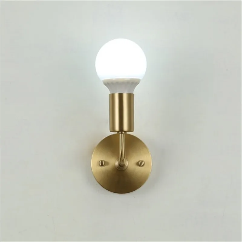 Медная настенная лампа креативная прикроватная для спальни простая