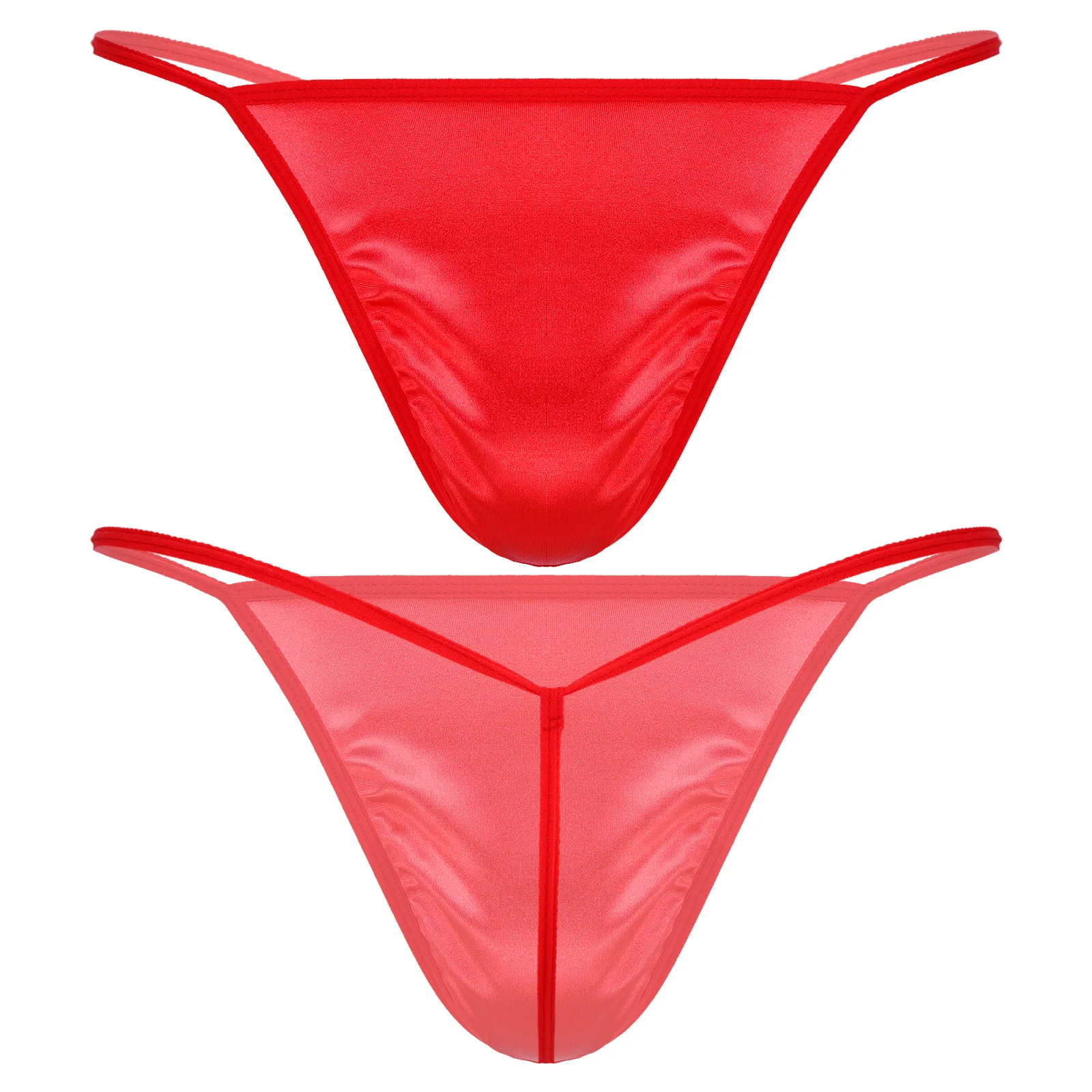 

Men T-back Underwear Sexy Underwear Satin Bulge Pouch G-string Thongs Comfortable Sexy Thong Low Waist Open Butt Underpants