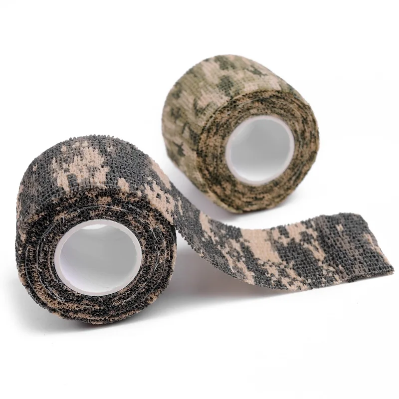 

5cmx4.5m Sports Kinesiology Tape Non-woven Latex Camo Stretch Bandage Army Camo Hunting Shooting Tool Camouflage Stealth Tape