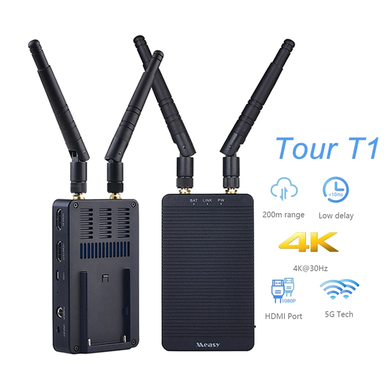 Беспроводной трансмиттер Measy Tour T1 ресивер передатчик HDMI видеоконвертер 4K 200 м