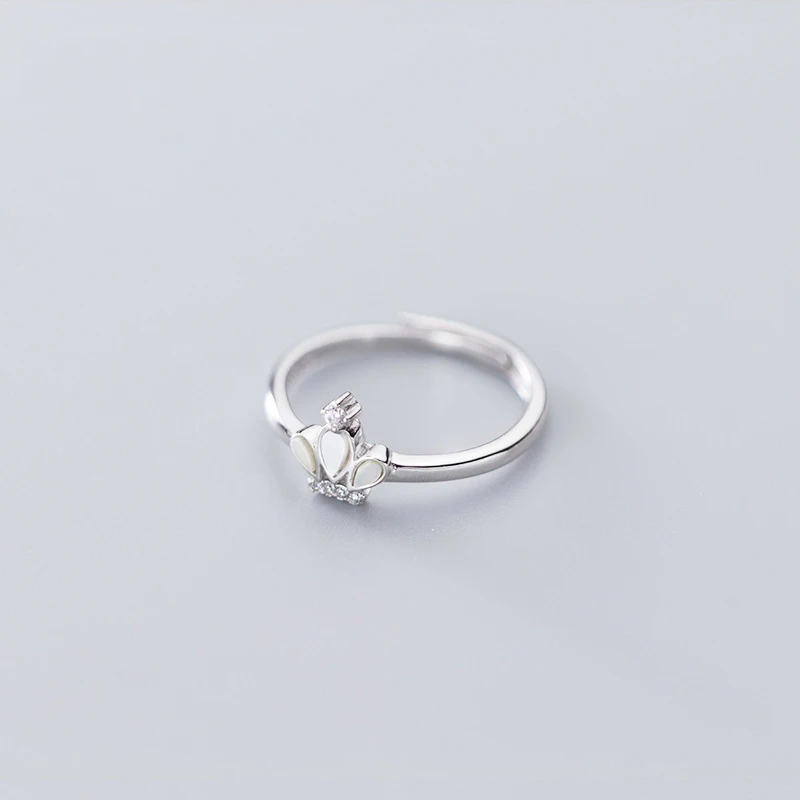 

100% 925 Sterling Silver Ring Crown Zircon Ring for Women Romantic Engagement Party Jewelry Gift