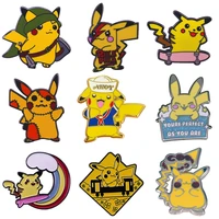 japanese style anime movies cute pokemon badge pikachu enamel pins game lapel pin animal brooch gifts for fans friend wholesale