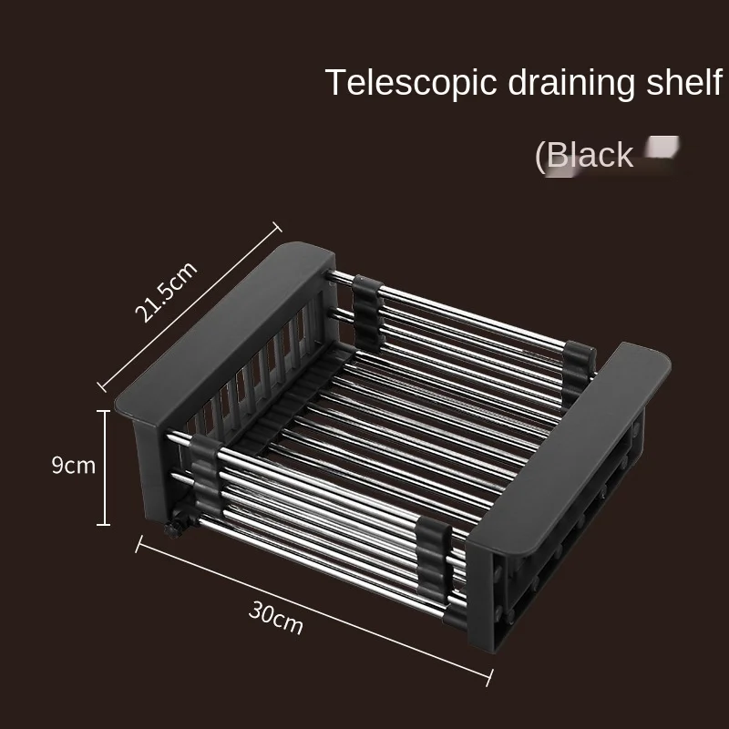 

Kitchen Stainless Steel Storage Holders Adjustable Sponge Sink Rack Eco-friendly Fruit Basket Holder