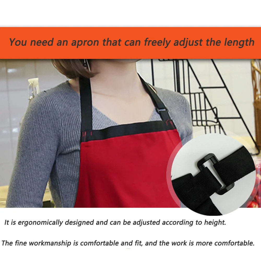 Регулируемый слюнявчик фартук с 2 карманами для кухни шеф-повара женские и