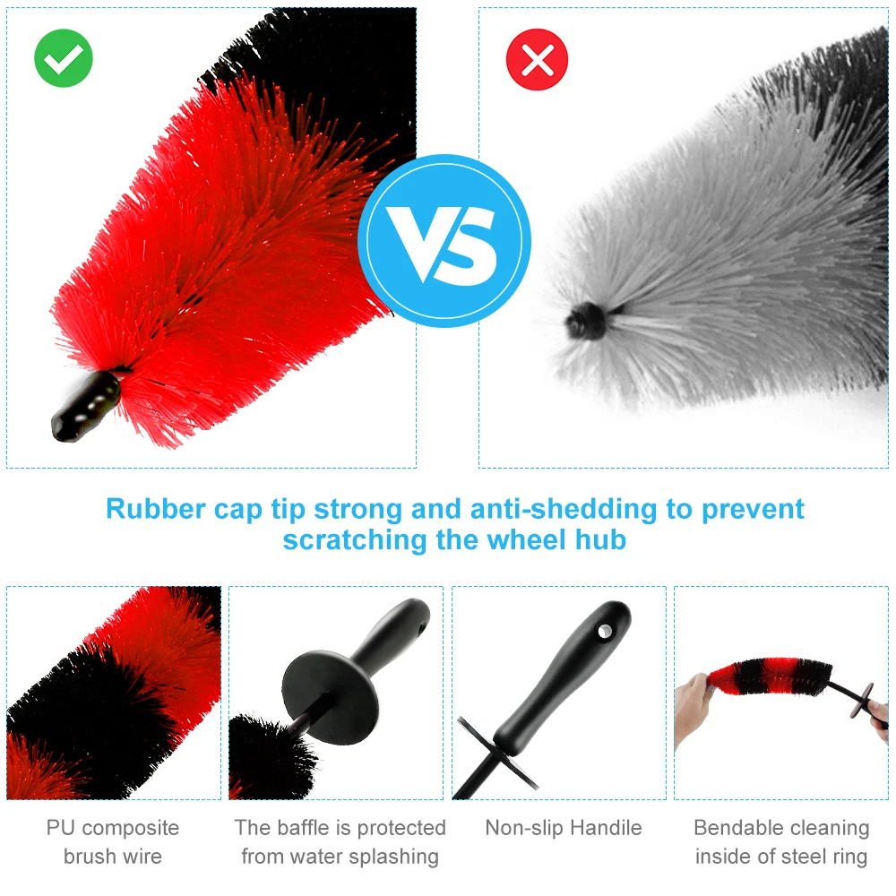 

Car Washing Tool Maintenance Wheel Brush Wheel Tire Rim Cleaning Brush Plastic Handle Mud Remover Detailing Cleaner Washing Tool