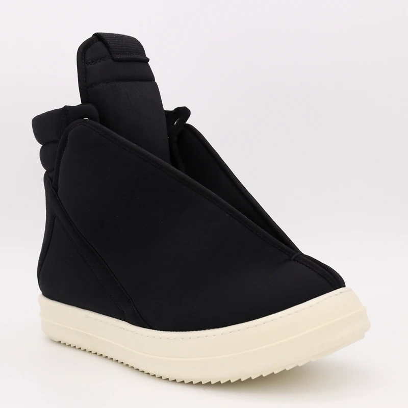melhor Homem Calçado Designer Tênis De Algodão Tecido Inverno Tornozelo Botas Casuais Marca Zip High-top Sapatos Planos Plus Size Luxo Formadores