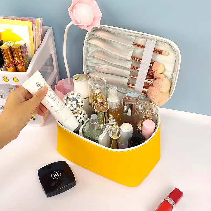 

New PU cosmetic bag portable cosmetic case large capacity storage bag cosmetic storage bag portable storage bag women's bag