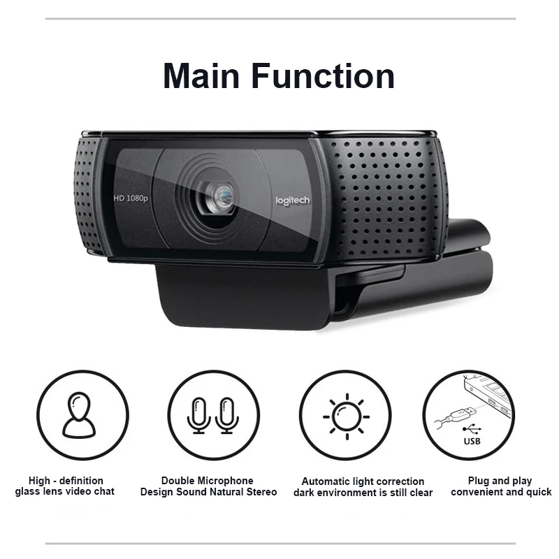 logitech C920E 1080P Камера Поддержка Windon7/8/10, Mac OS Chrome OS Android Авто фокусироваться Бизнес Камера C920 обновления
