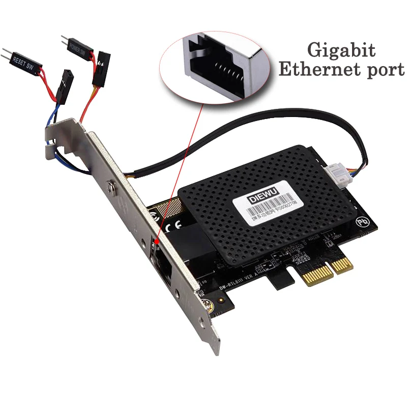 Коммутатор питания для ПК 1000 Мбит/с 1 Гб Gigabit Ethernet PCI E Express|Компьютерные кабели и