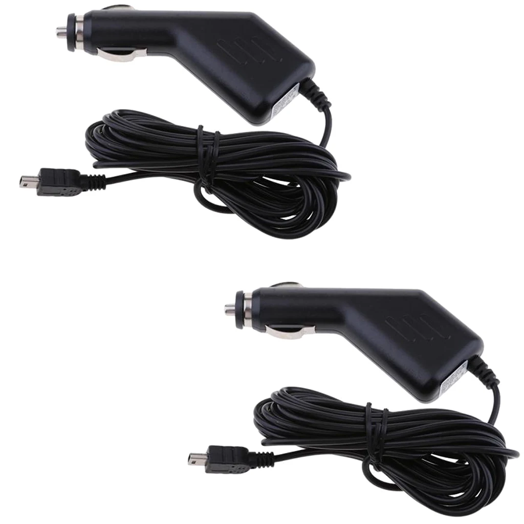 2 шт. автомобильное зарядное устройство кабель адаптер 12 24 В до 5 мини USB GPS DVR