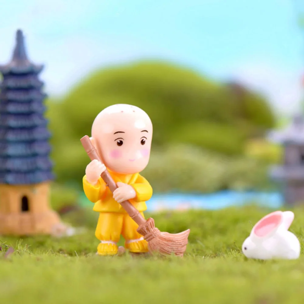 Творческий смолы фигурки &quotМаленькие монахи&quot Миниатюрные поделки с изящным