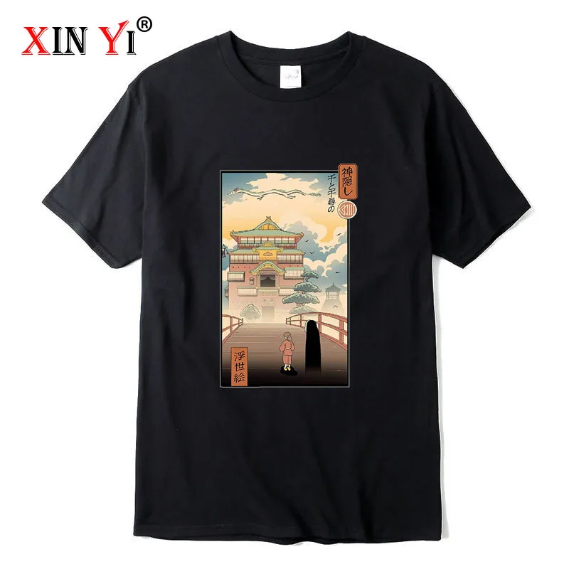 

XIN YI Men's high quality t-shirt 100% cotton cool anime printed T-shirt casual loose men tshirt summer o-neck cool t-shirt tops