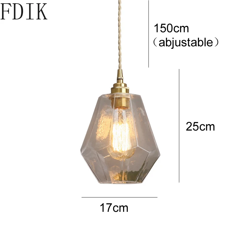 Современная стеклянная Подвесная лампа светодиодный светильник для спальни