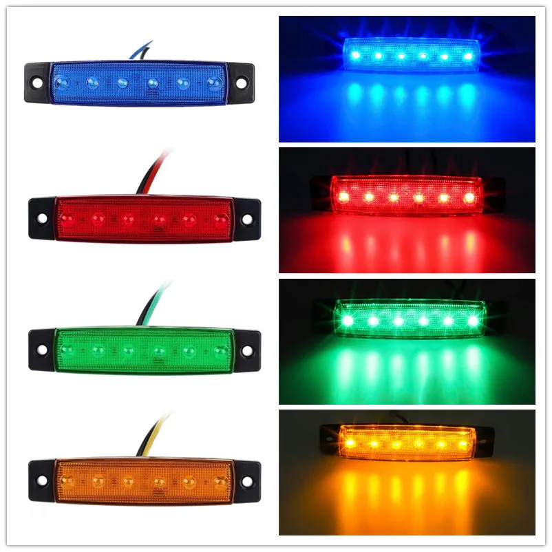 

DC 12V 6 LED Side Marker Light Tail Lights, Side Lights For Trailer Truck BUS