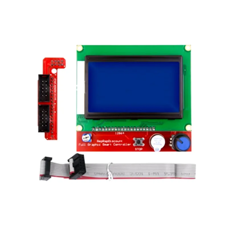 Комплект Reprap Ramps 1,4 с Mega 2560 r3+ Heatbed MK2B+ 12864 ЖК-контроллер+ DRV8825+ механический переключатель+ кабели для 3D-принтера