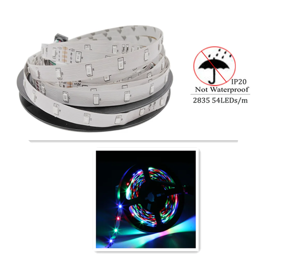 DC12V 2835 водонепроницаемый 5 м 10 50 100 60 светодиодный/м RGB светодиодный ленточный