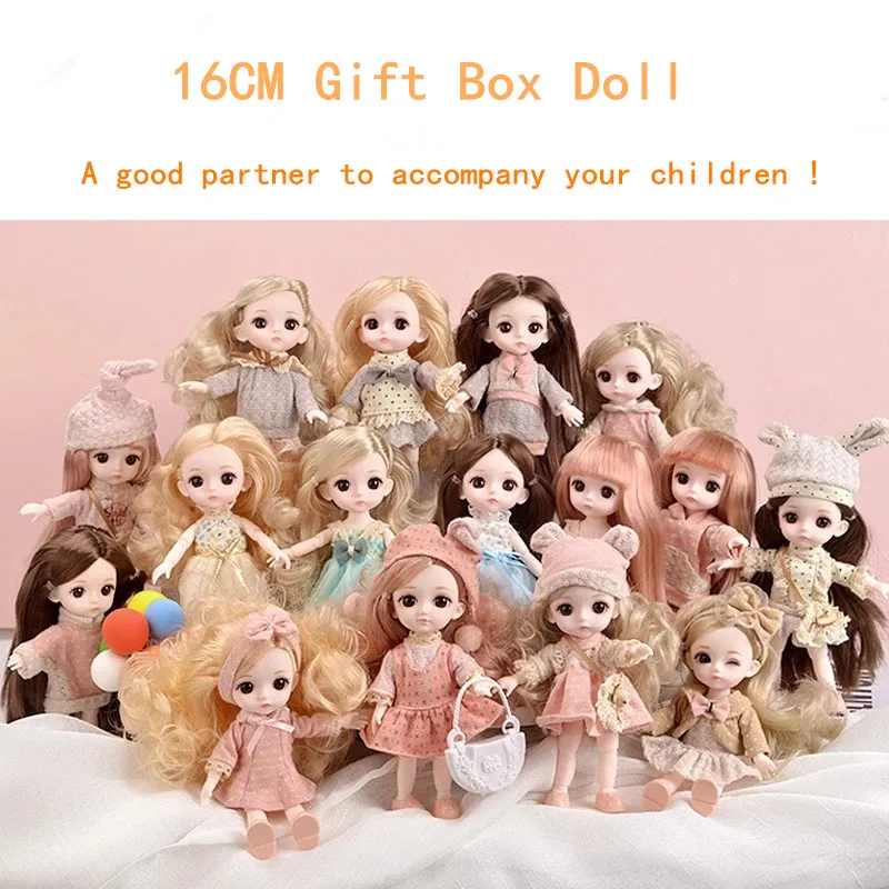 Новинка 13 подвижных шарниров кукла BJD с милым лицом 16 см объемными большими