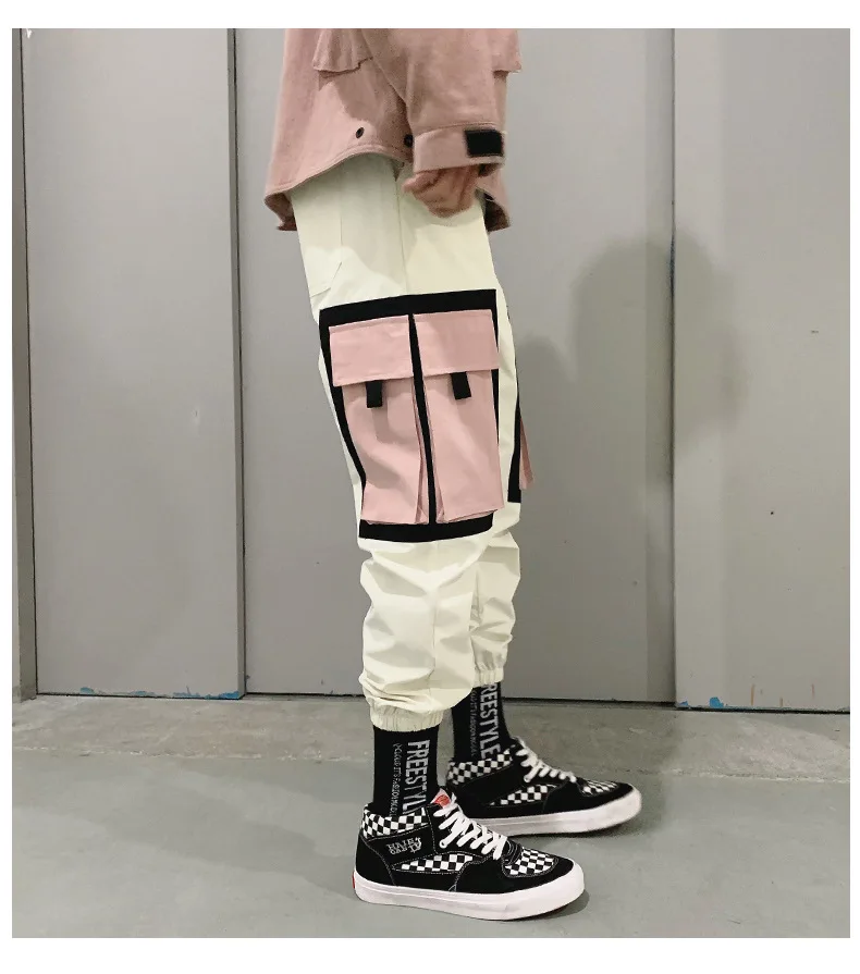 Уличная одежда желтые клетчатые брюки мужские джоггеры 2019 повседневные Прямые