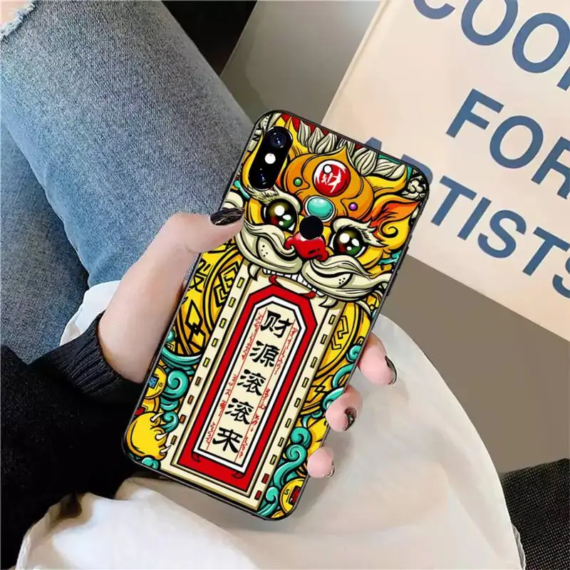 

Retro Chinese lucky beast God of Wealth Phone Case For Xiaomi Redmi note 7 8 9 t max3 s 10 pro lite funda shell coque cover