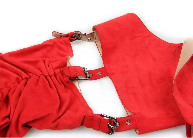 Red Yellow Black Suede Woman Pointed Toe Over The Knee Buckles Sexy Pants Belts Boots High Heel Square Toe Long Boots Lady