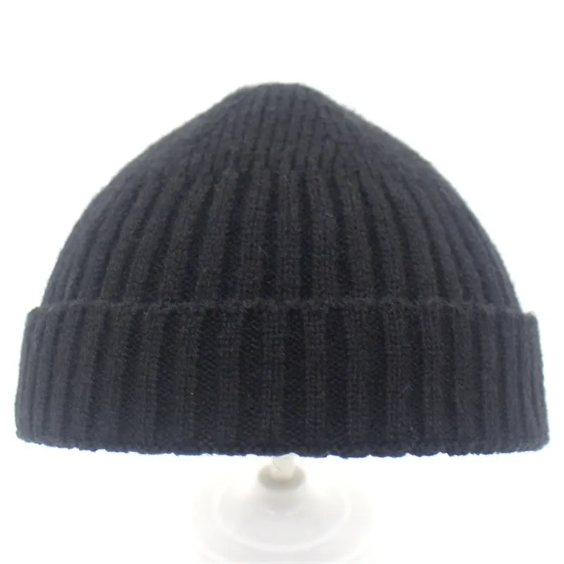 Lanxxy Новые короткие зимние женские теплые облегающие шапки Gorro Skullies полосатая