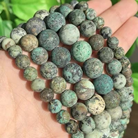 46810mm matte natural africa turquoise stone beads round loose spacer beads for jewelry making diy bracelet necklace 15inch