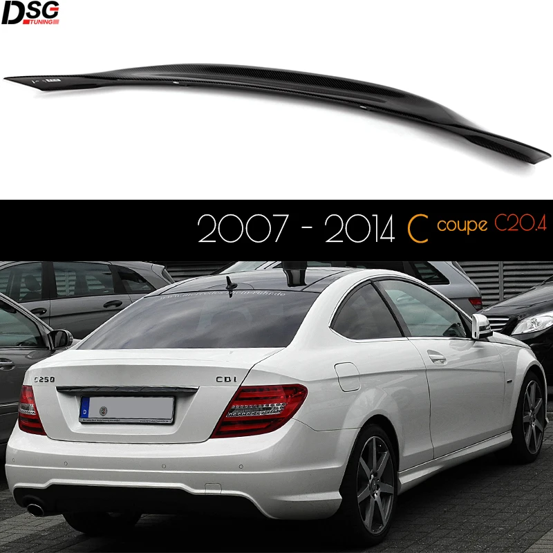 

High-Kick Carbon Fiber Rear Trunk SPoiler for Mercedes C204 C-class Coupe, 2007 - 2014, Will Also Fit for C63, Great Fitment