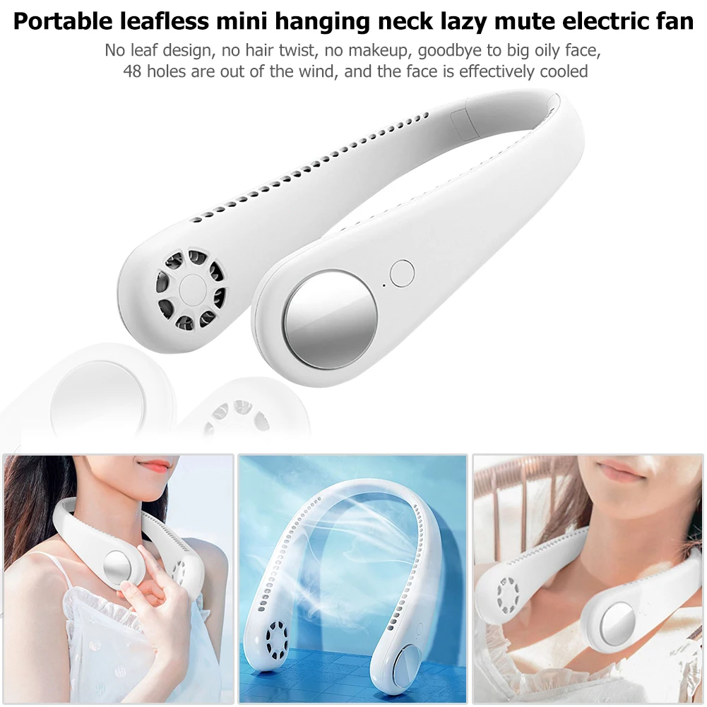 Бесщеточный подвесной шейный маленький вентилятор перезаряжаемый ультратихий