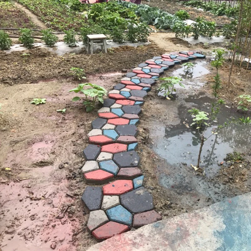 Нестандартная каменная дорожка цементная форма для внутреннего дворика Черная