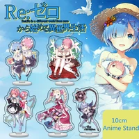 10cm anime rezero acrylic stand model toys cute anime girl rem ram emiria action figure decoration cosplay diy collectible toys